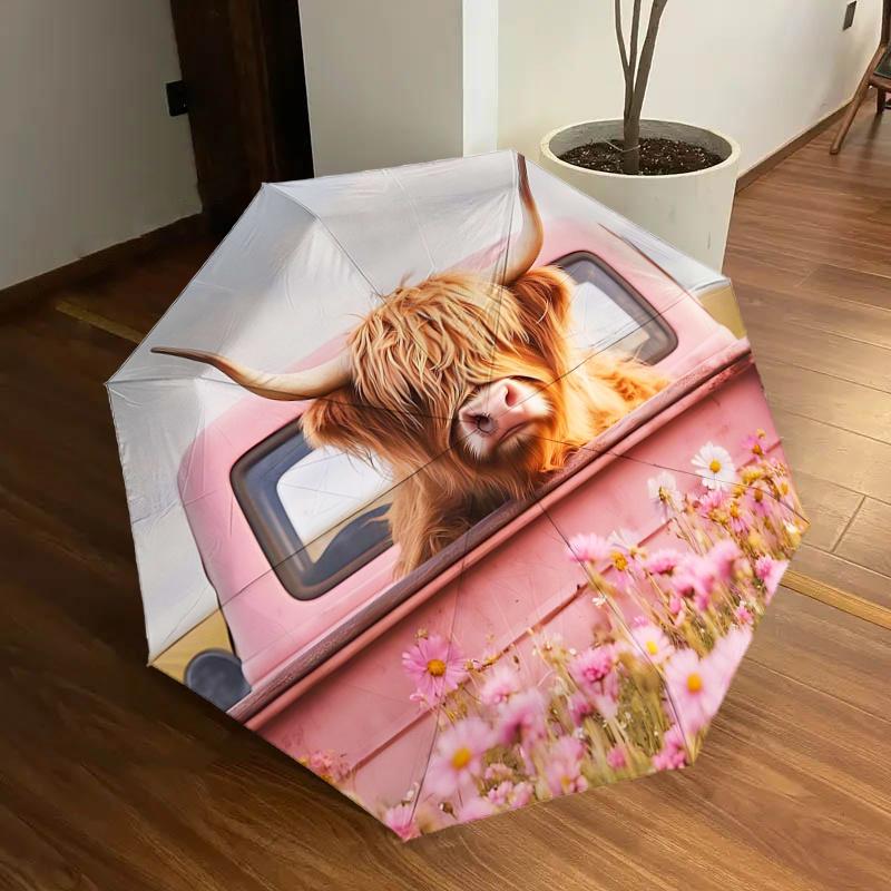 Pink Highland Cow Print Umbrella: Automatic Opening/Closing, Portable Folding Design, 8-Bone Iron Frame, Outdoor, Ideal Gift for Fans, Trave
Pink Highland Cow Print Umbrella: Automatic Opening/Closing, Portable Folding Design, 8-Bone Iron Frame, Outdoor, Ideal Gift for Fans, Trave