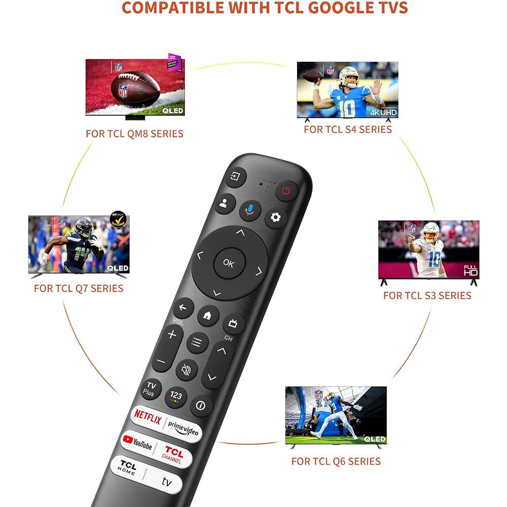 Новый голосовой пульт-заменитель RC813 для серий TCL-Google-TV-Remote Q6/7/ Q6/QM8/S3/4
Новый голосовой пульт-заменитель RC813 для серий TCL-Google-TV-Remote Q6/7/ Q6/QM8/S3/4