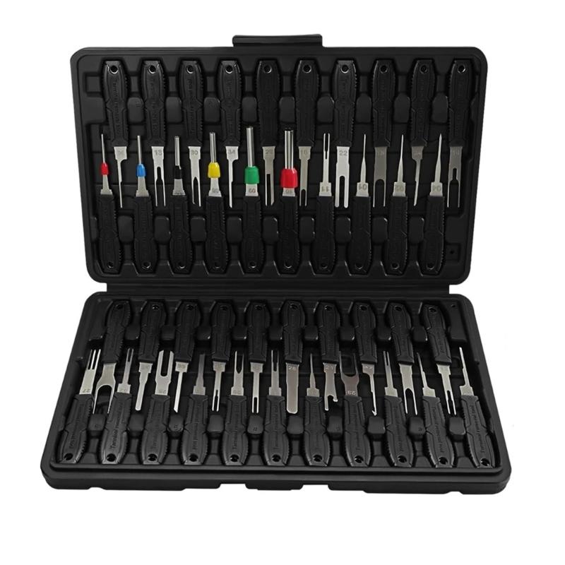 Complete 41Pcs Car Electrical Terminal Connector Pin Removal Tool Set For Wiring Harness Repair And Modification чорний
Complete 41Pcs Car Electrical Terminal Connector Pin Removal Tool Set For Wiring Harness Repair And Modification чорний