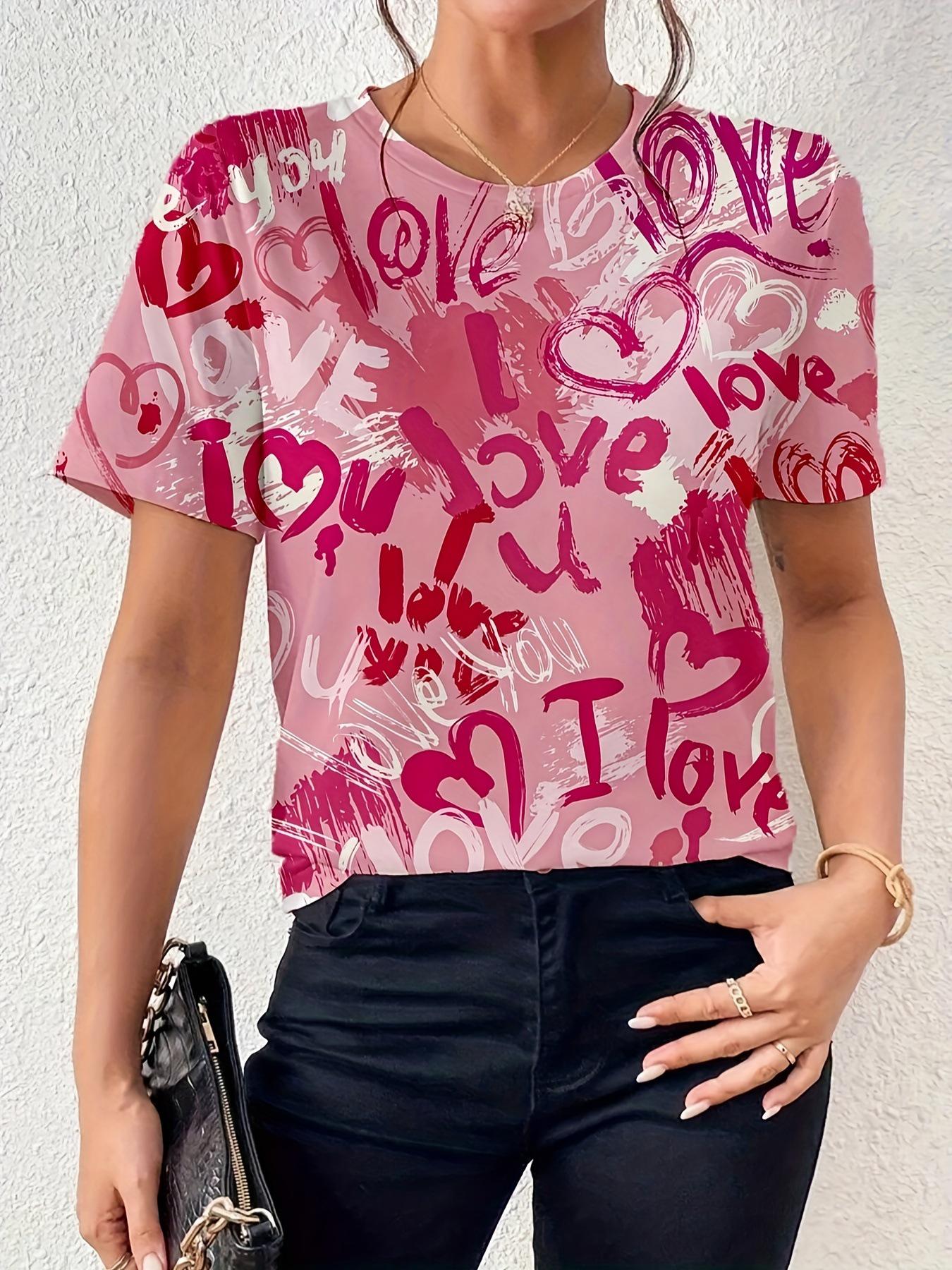 Chic Pink Heart Graffiti Short Sleeve - Plus Size: Unmatched Vibes! Extra Large роза розовый
Chic Pink Heart Graffiti Short Sleeve - Plus Size: Unmatched Vibes! Extra Large роза розовый