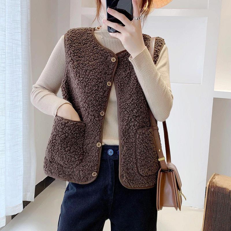 Winter 2022 Korean Loose Plush Vest Jacket L кавовий
Winter 2022 Korean Loose Plush Vest Jacket L кавовий