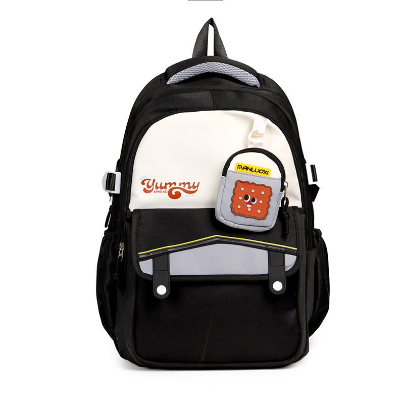 Студенческий рюкзак в стиле колледжа, мультяшный, женский, большой вместимости, для компьютера чёрный