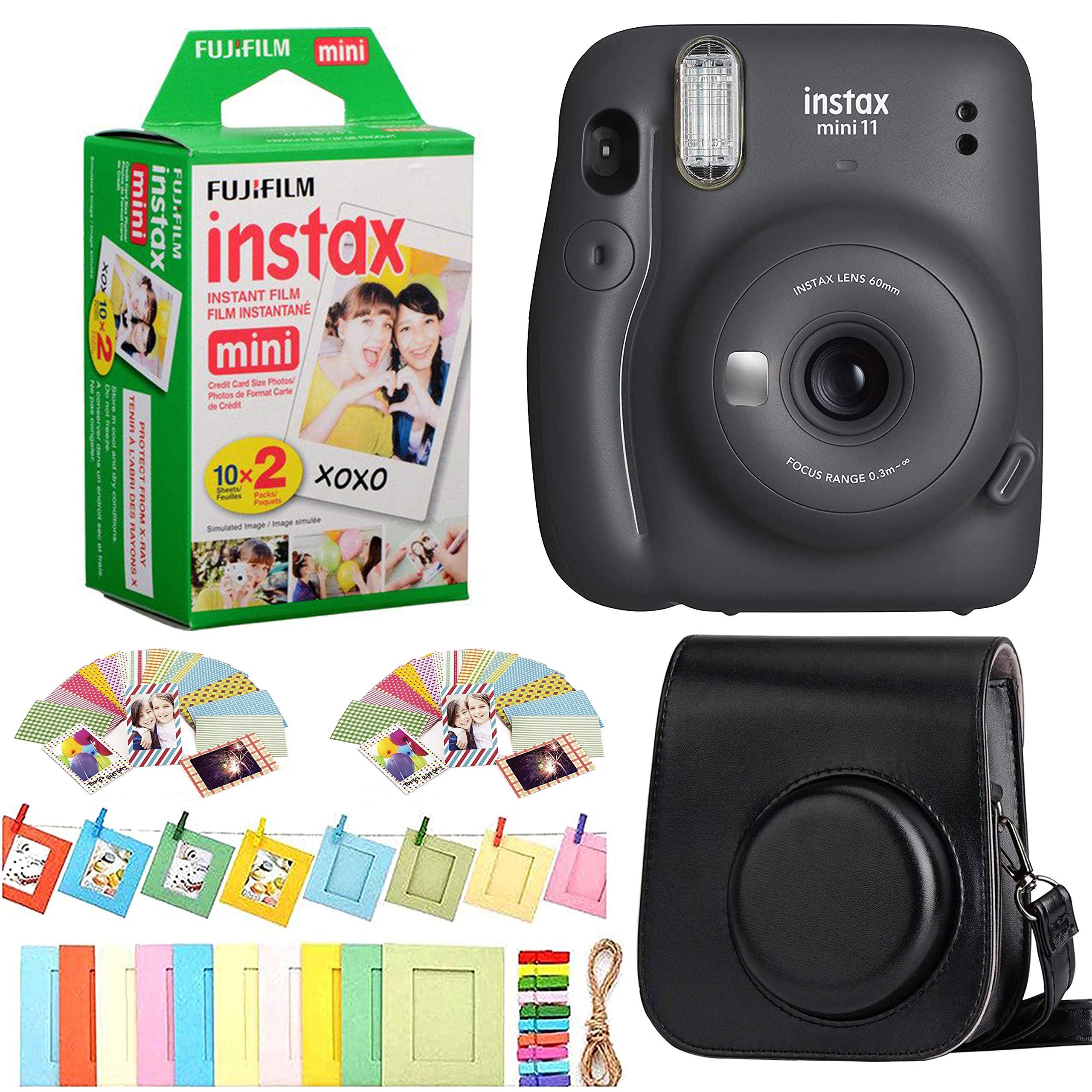 Fujifilm Instax Mini 11 Instant Camera + Fuji Instax Film 20 Shots + захисний футляр + Frame Design Kit (Вугільно-сірий)
Fujifilm Instax Mini 11 Instant Camera + Fuji Instax Film 20 Shots + захисний футляр + Frame Design Kit (Вугільно-сірий)
