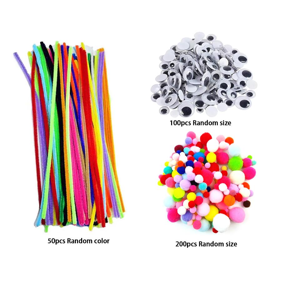 350/500pcs Pipe Cleaner Twisting Stick with Pom-pom & Black White Eyes Kit Handicraft DIY Supplies Festival Party Decor XJM
350/500pcs Pipe Cleaner Twisting Stick with Pom-pom & Black White Eyes Kit Handicraft DIY Supplies Festival Party Decor XJM