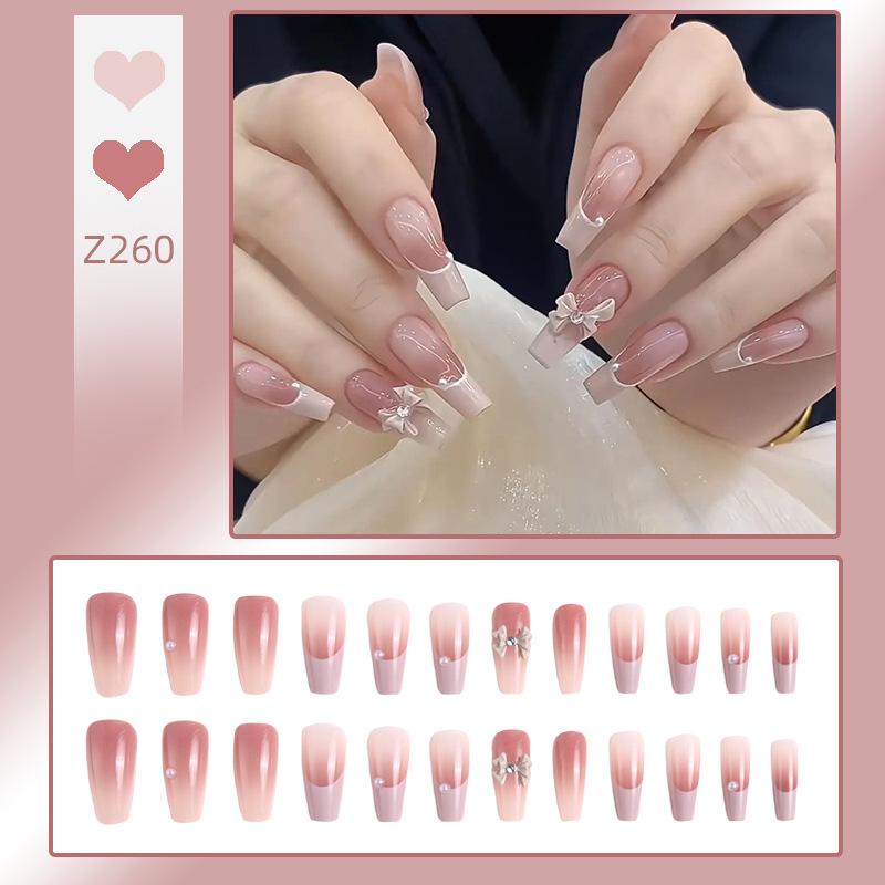 Милые наклейки для ногтей с чистым темпераментом: Набор накладных ногтей с французским бантом, 24 штуки, носимый маникюр Glue Variant
Милые наклейки для ногтей с чистым темпераментом: Набор накладных ногтей с французским бантом, 24 штуки, носимый маникюр Glue Variant