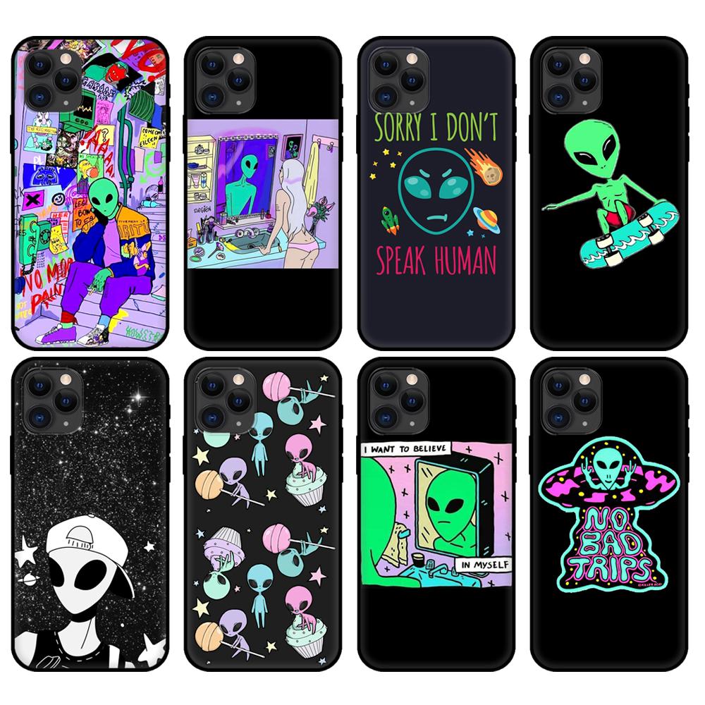 Черный чехол из ТПУ для iphone 5 5S se 6 6s 7 8 plus x 10 XR XS 11 12 mini pro MAX, задняя крышка, эстетика, милый мультфильм, инопланетный космос 
Черный чехол из ТПУ для iphone 5 5S se 6 6s 7 8 plus x 10 XR XS 11 12 mini pro MAX, задняя крышка, эстетика, милый мультфильм, инопланетный космос