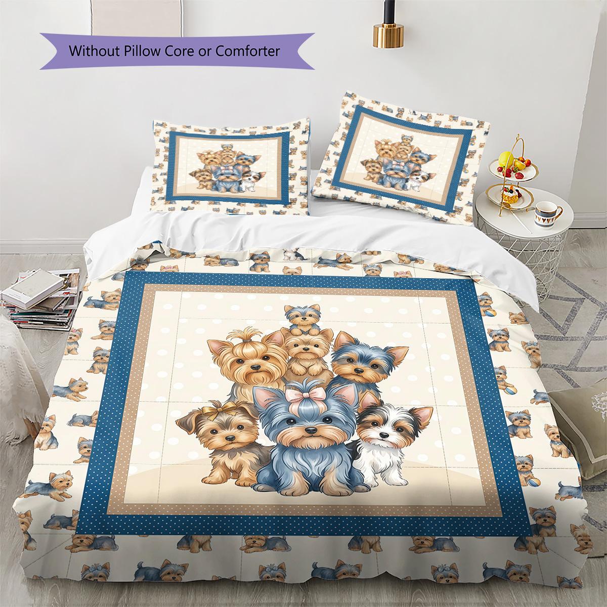 Cute Dogs Cartoon Pattern Bedding Set Quilt Cover Pillowcase Home Decor Gift (1 * duvet cover + 2 * pillowcase, without core) 135x200cm
Cute Dogs Cartoon Pattern Bedding Set Quilt Cover Pillowcase Home Decor Gift (1 * duvet cover + 2 * pillowcase, without core) 135x200cm