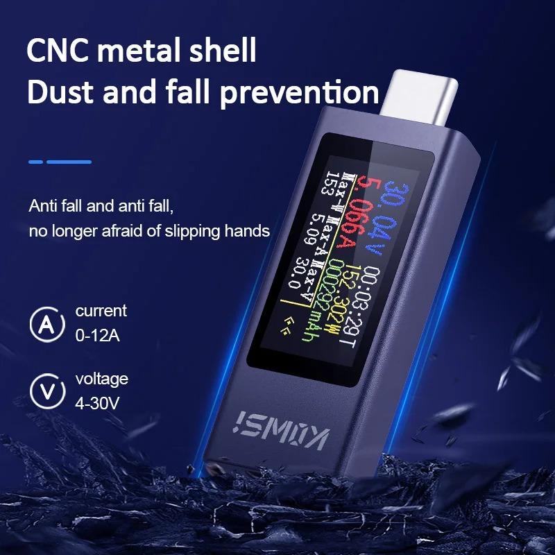 KWS-2302C Type-C Current Voltage Power Meter Bidirectional Current Tester Cell Phone Charging Tester DC 4~30V 0~12A Voltmeter
KWS-2302C Type-C Current Voltage Power Meter Bidirectional Current Tester Cell Phone Charging Tester DC 4~30V 0~12A Voltmeter