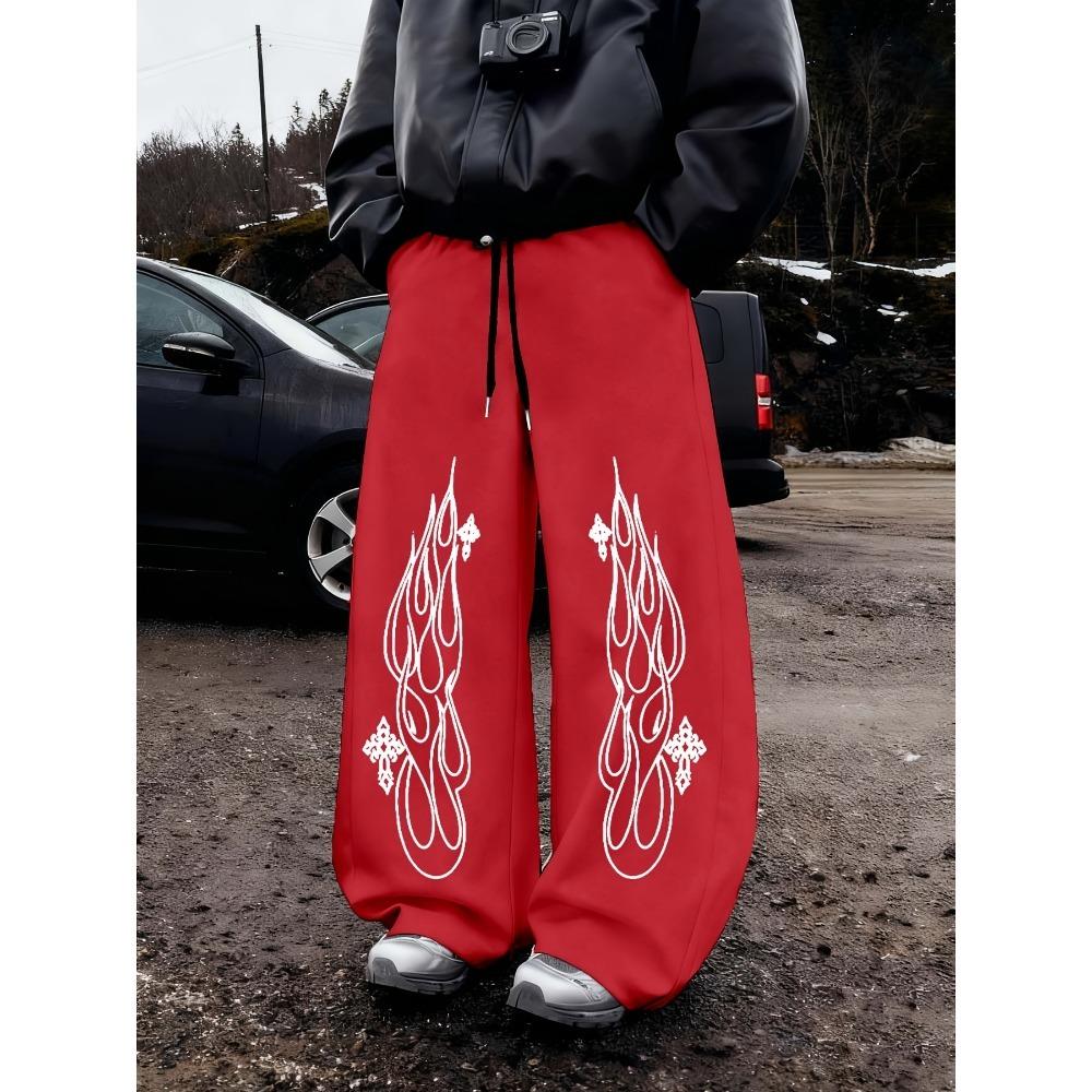 Men s Streetwear Black Wide Leg Sweatpants, Eye Catching White Tribal Flame Prints, Drawstring Baggy Fit, Y2K Fashion XXL
Men s Streetwear Black Wide Leg Sweatpants, Eye Catching White Tribal Flame Prints, Drawstring Baggy Fit, Y2K Fashion XXL