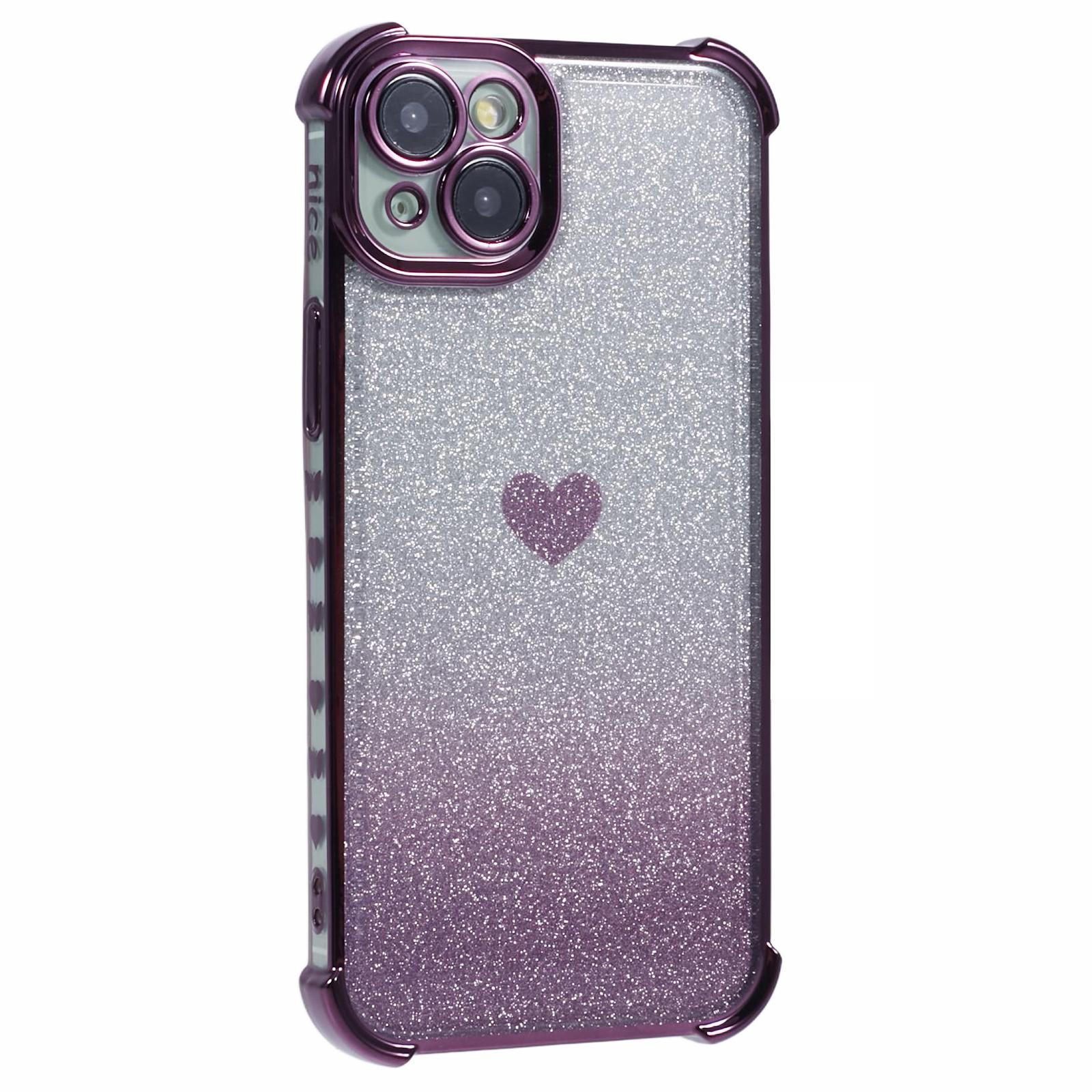 For iPhone 15 Plus Case Heart Pattern Glitter Anti-Drop TPU Phone Cover Dark Purple
For iPhone 15 Plus Case Heart Pattern Glitter Anti-Drop TPU Phone Cover Dark Purple