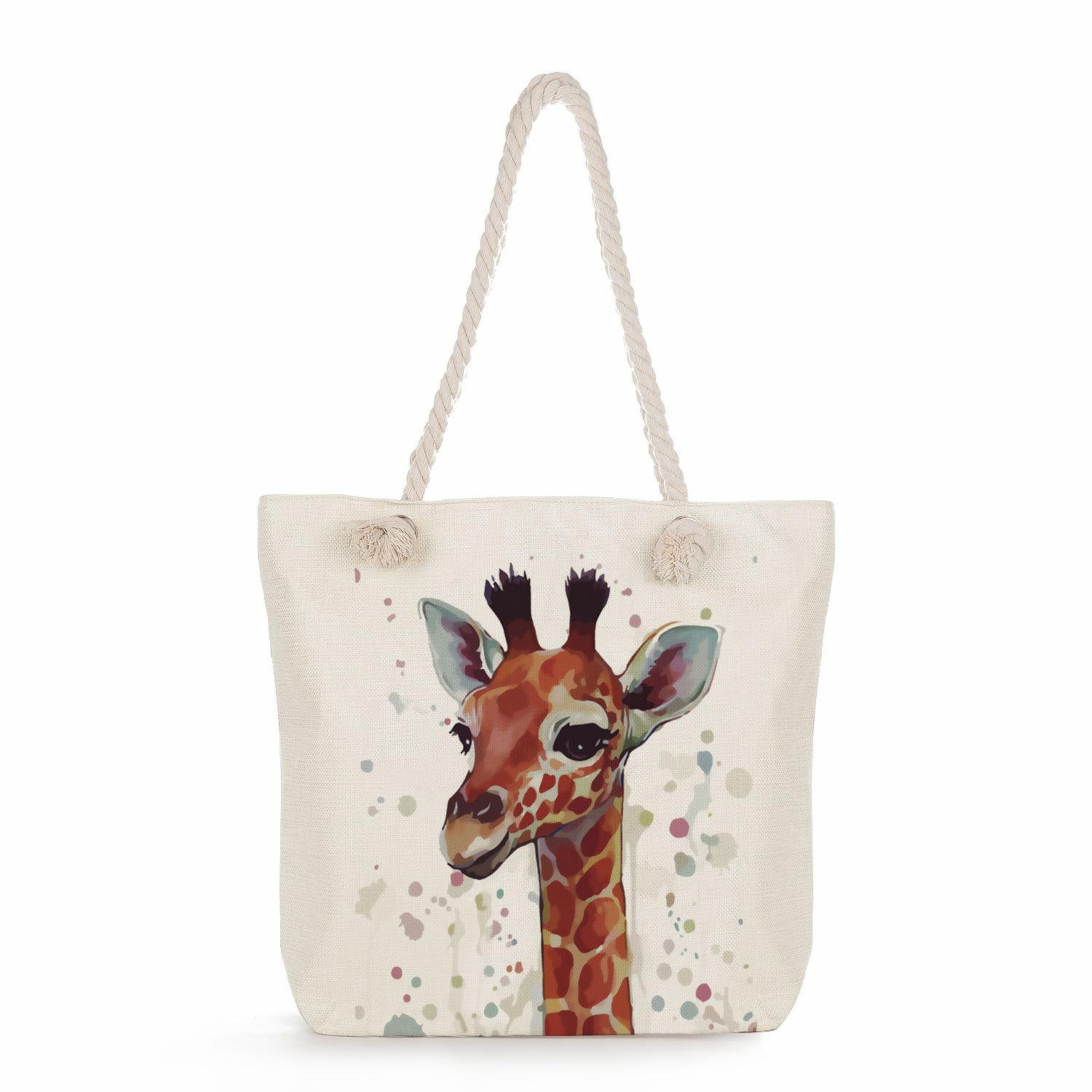 Multifunctional giraffe Printed Thick Rope Shoulder Beach Bag Casual large capacity handbag 7604
Multifunctional giraffe Printed Thick Rope Shoulder Beach Bag Casual large capacity handbag 7604