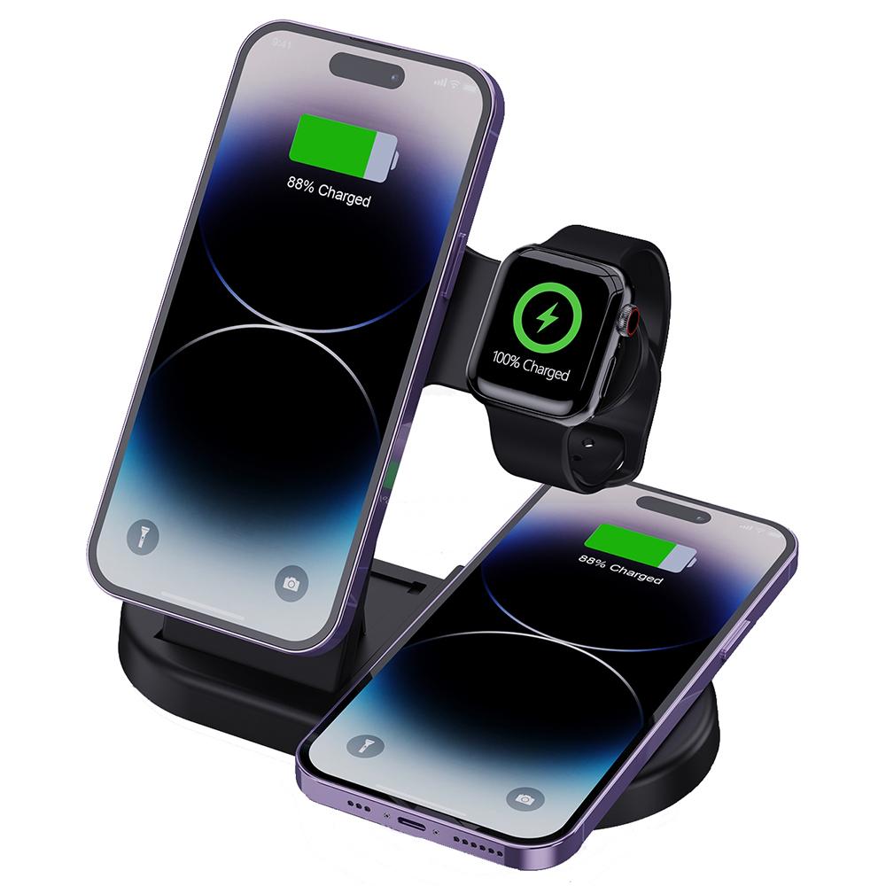 H50 Foldable Magnetic Wireless Charger for iPhone 12-15 Series/iWatch/AirPods Charging Dock with Ambient Light
H50 Foldable Magnetic Wireless Charger for iPhone 12-15 Series/iWatch/AirPods Charging Dock with Ambient Light