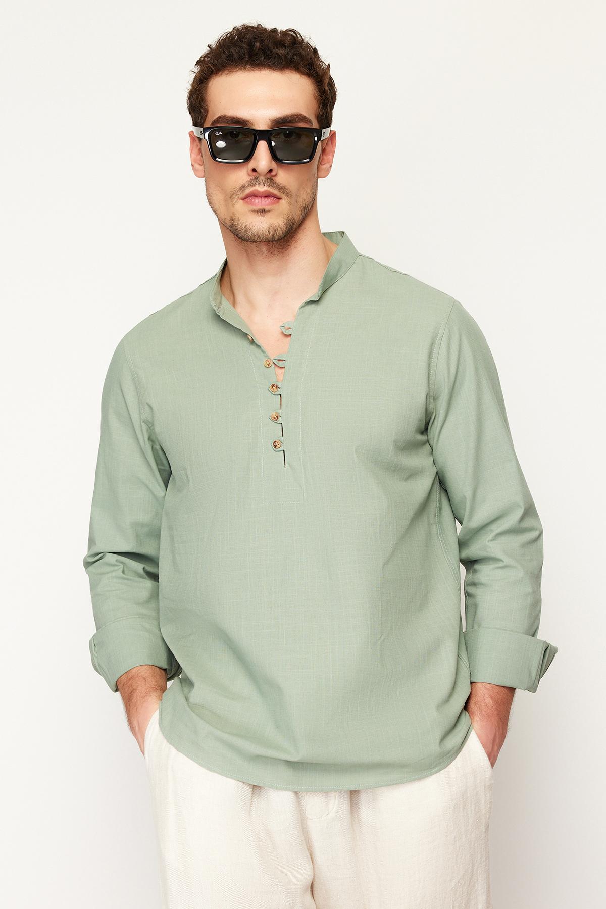 Men s Fashion New Shirt Light Khaki Slim Fit Half Placket Judge Collar 100% Cotton Shirt Shirt 2XL світлого кольору хакі
Men s Fashion New Shirt Light Khaki Slim Fit Half Placket Judge Collar 100% Cotton Shirt Shirt 2XL світлого кольору хакі