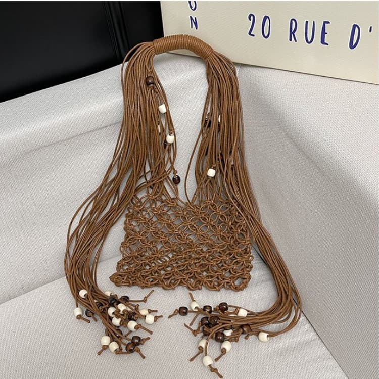 Hand-woven Tassel Mesh Bag Women s Handbag коричневий
Hand-woven Tassel Mesh Bag Women s Handbag коричневий