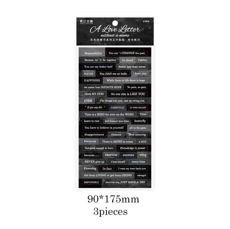 Journamm 3pcs/pack Alphabt Stickers Creative Phrase Decor Stationery Collage Junk Journal DIY Scrapbooking Adhesive Stickers
Journamm 3pcs/pack Alphabt Stickers Creative Phrase Decor Stationery Collage Junk Journal DIY Scrapbooking Adhesive Stickers
