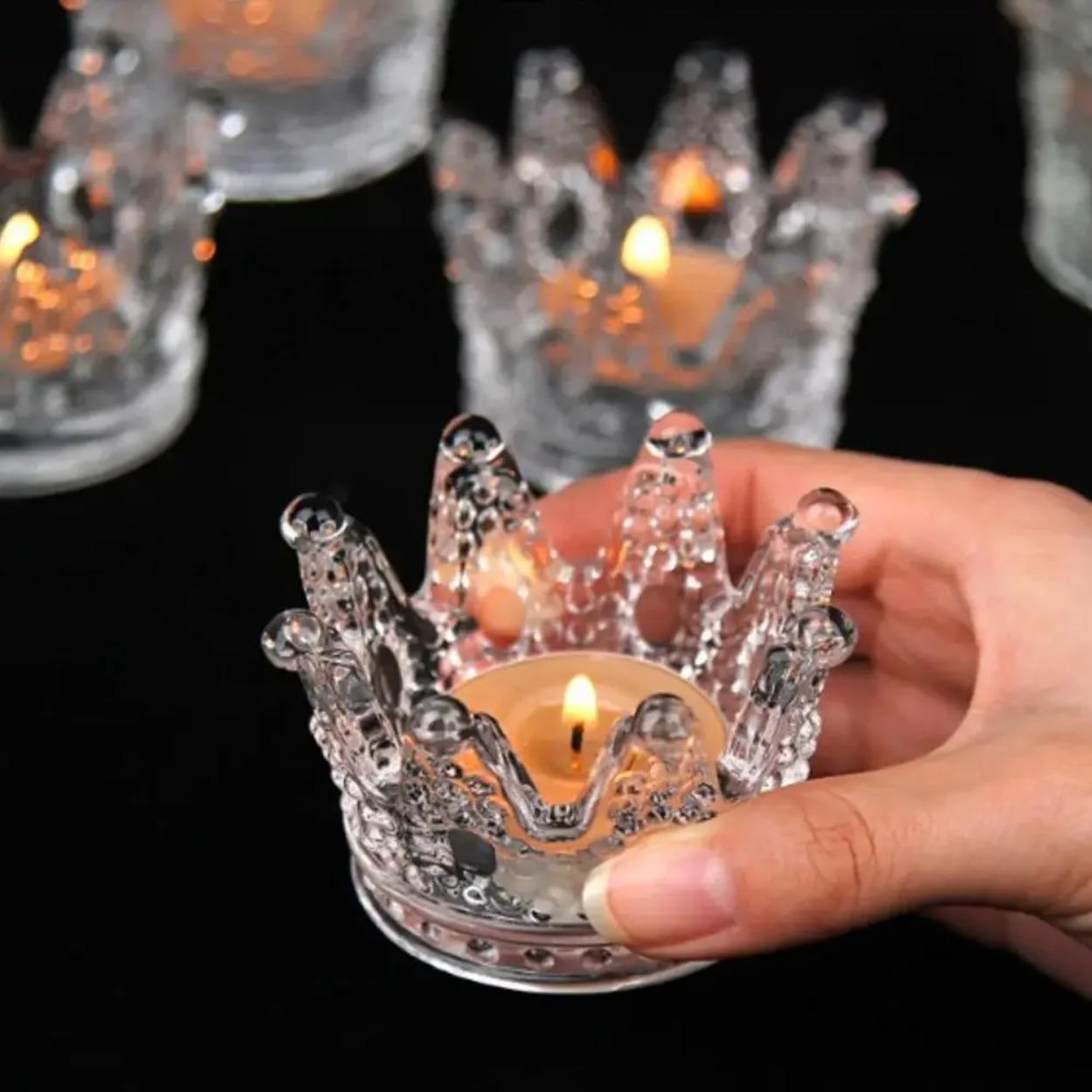 European Small Crown Glass Candle Holder Night Dining Table Candlesticks Creative Bar Home Decor
European Small Crown Glass Candle Holder Night Dining Table Candlesticks Creative Bar Home Decor