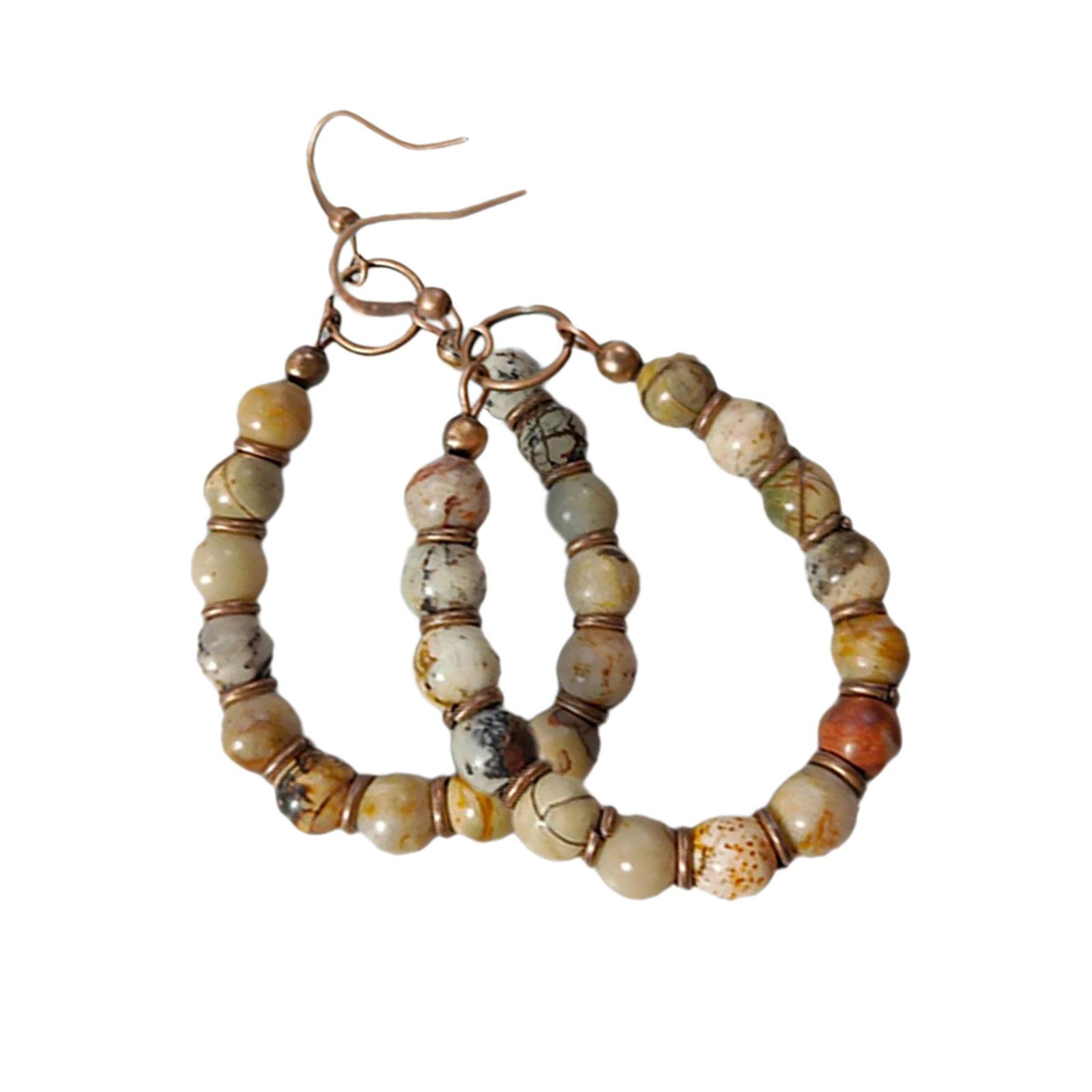 Серьги-подвески ручной работы в стиле ретро бохо-шик из натурального камня с бисерной подвеской. Идеально подходят для повседневной носки и фестивалей. 4
Серьги-подвески ручной работы в стиле ретро бохо-шик из натурального камня с бисерной подвеской. Идеально подходят для повседневной носки и фестивалей. 4