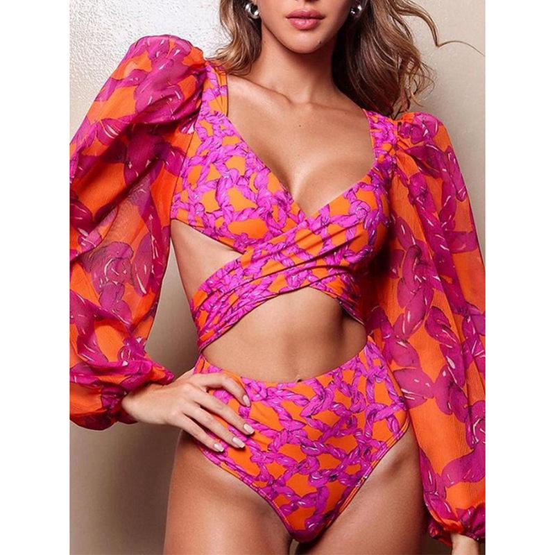European & American V-neck Puff Sleeve Bikini Swimsuit for Women s Pool Party Vacation Style Medium рожевий червоний колір
European & American V-neck Puff Sleeve Bikini Swimsuit for Women s Pool Party Vacation Style Medium рожевий червоний колір