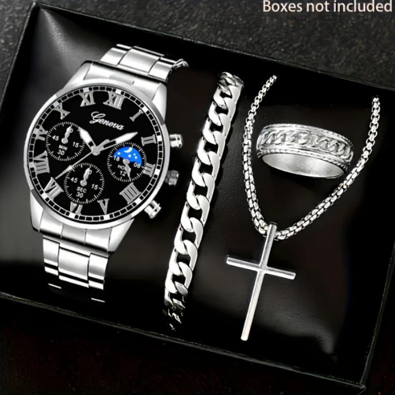 4-Piece Minimalist Business Pointer Pu Leather Strap Men S Watch And 3-Piece Accessories Holiday Gift Bulk price
4-Piece Minimalist Business Pointer Pu Leather Strap Men S Watch And 3-Piece Accessories Holiday Gift Bulk price