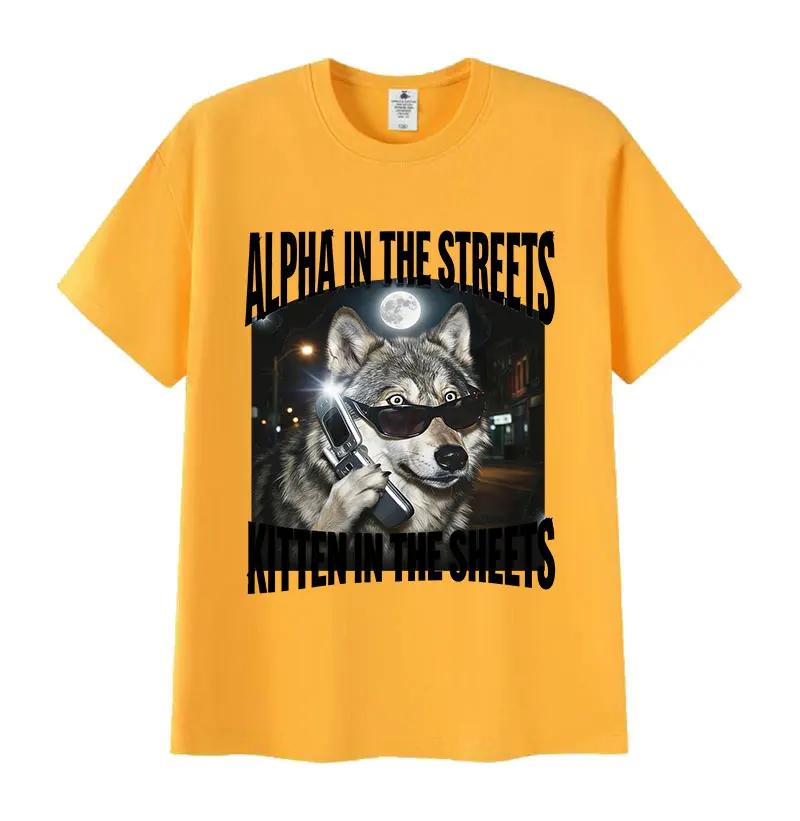 Alpha in The Streets Kitten in The Sheets Wolf Funny Meme T Shirts Men s Vintage Fashion Cotton Short Sleeve T-shirt Streetwear XXXL чорний
Alpha in The Streets Kitten in The Sheets Wolf Funny Meme T Shirts Men s Vintage Fashion Cotton Short Sleeve T-shirt Streetwear XXXL чорний