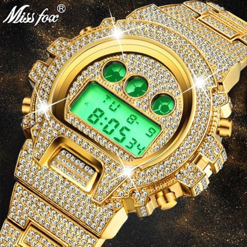 Multi-function Digital Mens Watches Top Luxury Brand LED 18K Gold Watch Men Hip Hop Male Iced Out Watches рожевий колір золота
Multi-function Digital Mens Watches Top Luxury Brand LED 18K Gold Watch Men Hip Hop Male Iced Out Watches рожевий колір золота