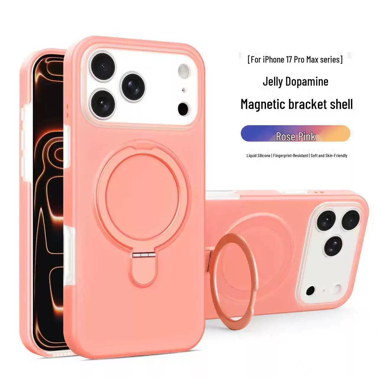 Apple 17 Pro Max Jelly Silicone Pivot Stand Case with Magnetic Shockproof Cover for iPhone 16 iPhone14
Apple 17 Pro Max Jelly Silicone Pivot Stand Case with Magnetic Shockproof Cover for iPhone 16 iPhone14