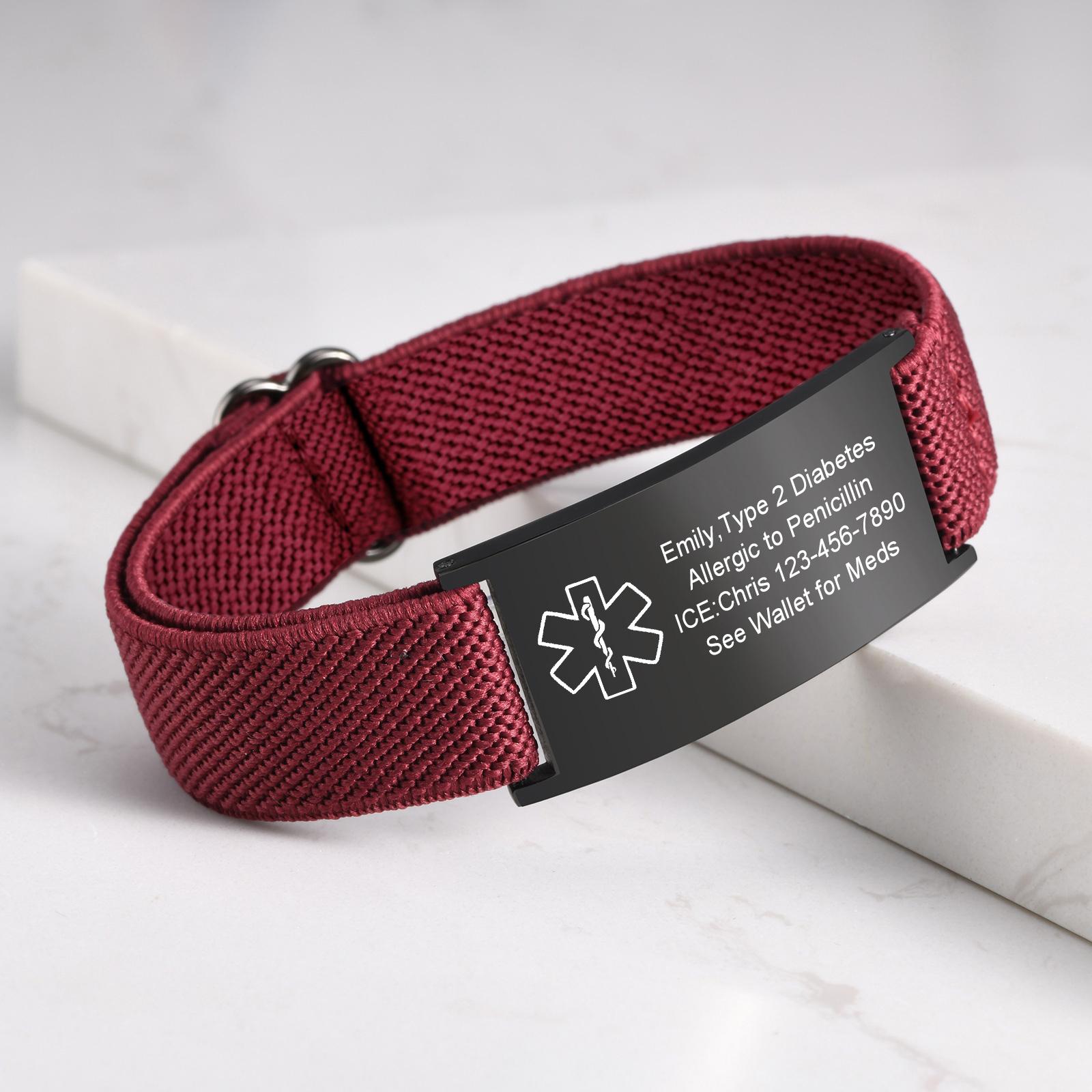 Medical Alert Bracelet for Men Women,Personalized Stainless Steel Elastic Strap Wristband,Gifts for Family Grandparents Patient 23CM
Medical Alert Bracelet for Men Women,Personalized Stainless Steel Elastic Strap Wristband,Gifts for Family Grandparents Patient 23CM