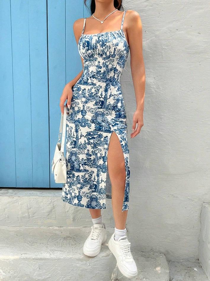 2025 European Women s Spring/Summer Daisy Print Spaghetti Strap High Slit Bandeau Dress S
2025 European Women s Spring/Summer Daisy Print Spaghetti Strap High Slit Bandeau Dress S