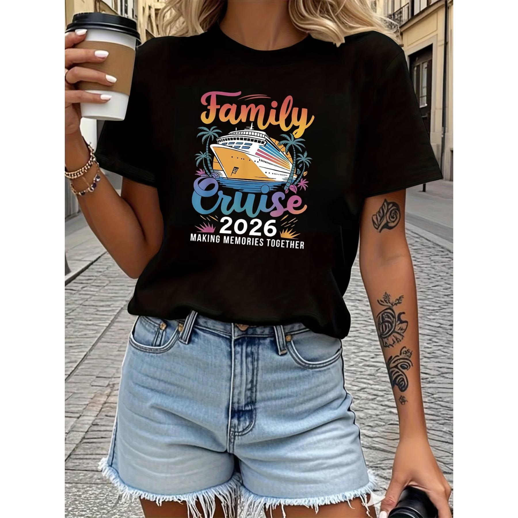 Family Cruise 2026 MAKING MEMORIES TOGETHER Letter Print T-shirt XXL чорний
Family Cruise 2026 MAKING MEMORIES TOGETHER Letter Print T-shirt XXL чорний