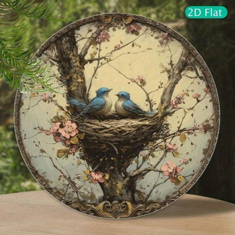 Vintage Round Tin Sign Blue Bird Nest Wall Decor Metal Poster
Vintage Round Tin Sign Blue Bird Nest Wall Decor Metal Poster