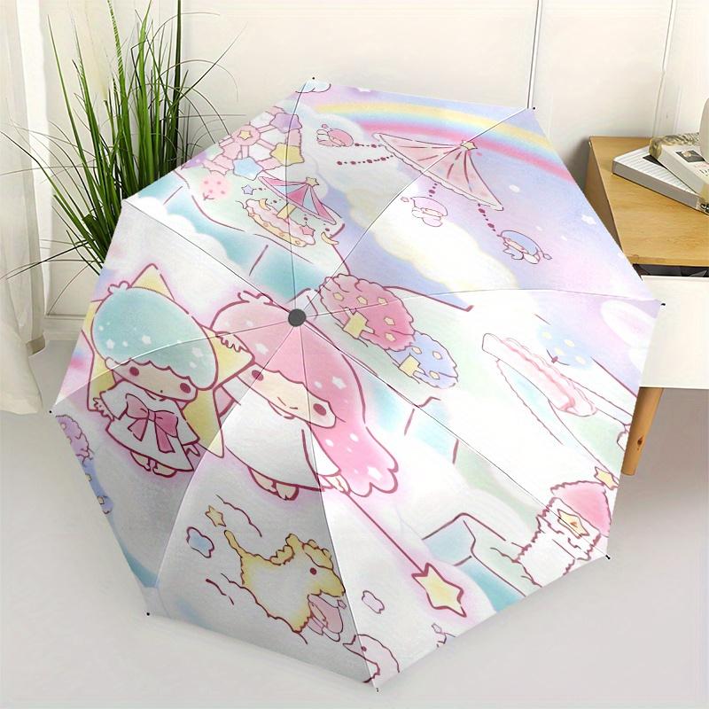 Little Twin Stars,Pastel Fantasy Automatic Folding Umbrella Simple 8 Rib Design, Bright Cartoon Pattern, Durable Iron Frame, Suitable For Tr
Little Twin Stars,Pastel Fantasy Automatic Folding Umbrella Simple 8 Rib Design, Bright Cartoon Pattern, Durable Iron Frame, Suitable For Tr