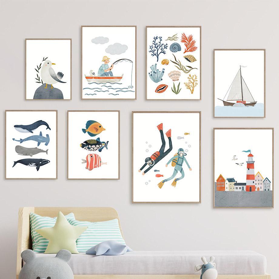 Cartoon Sea Animal Seagull Poster Kindergarten Painting Wall Art Printing Picture Baby Children s Room Home
Cartoon Sea Animal Seagull Poster Kindergarten Painting Wall Art Printing Picture Baby Children s Room Home
