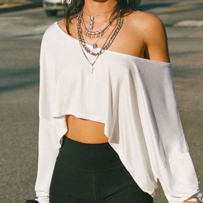 Streetwear Off-shoulder Crop Top Vintage 2000s White Long Sleeve Loose T Shirts Women Casual Autumn y2k T-shirt Harajuku XL білий
Streetwear Off-shoulder Crop Top Vintage 2000s White Long Sleeve Loose T Shirts Women Casual Autumn y2k T-shirt Harajuku XL білий
