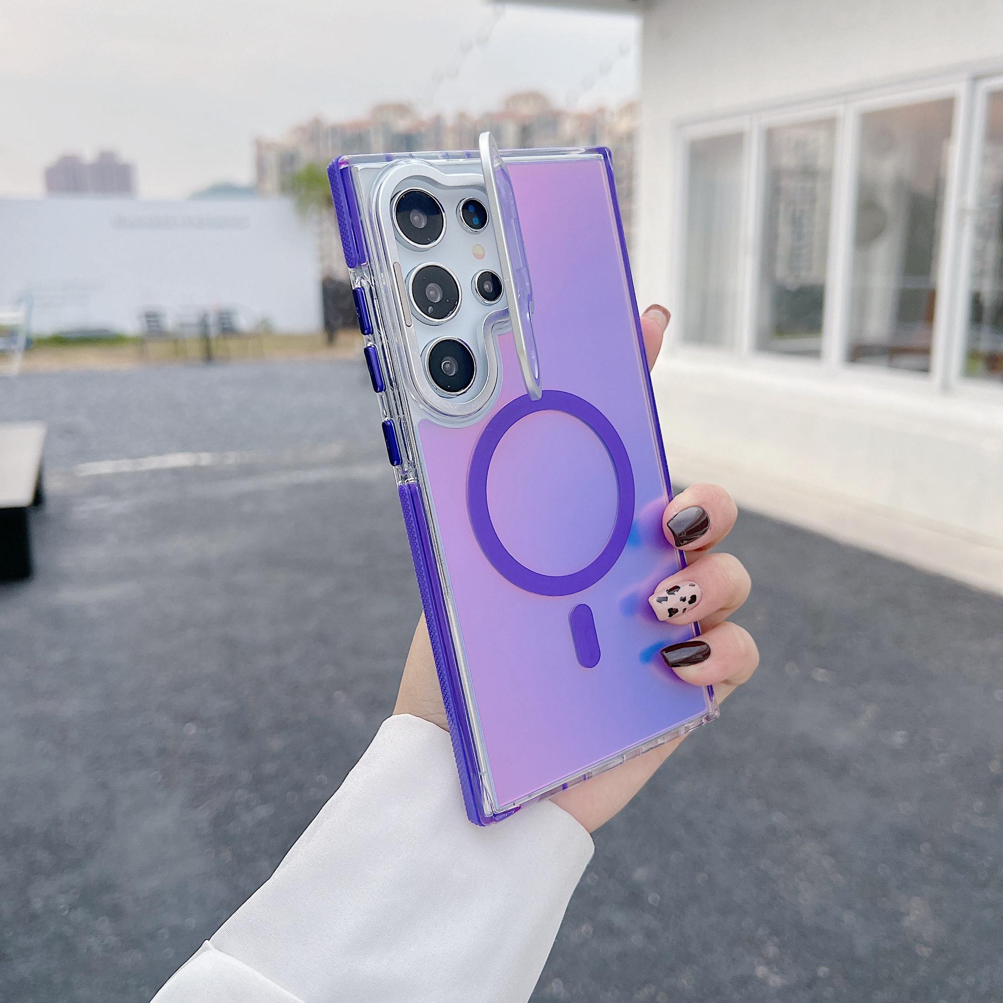 For Samsung Galaxy S25 Ultra Magnetic Case TPU Acrylic Phone Back Cover with Lens Film and Kickstand Purple
For Samsung Galaxy S25 Ultra Magnetic Case TPU Acrylic Phone Back Cover with Lens Film and Kickstand Purple