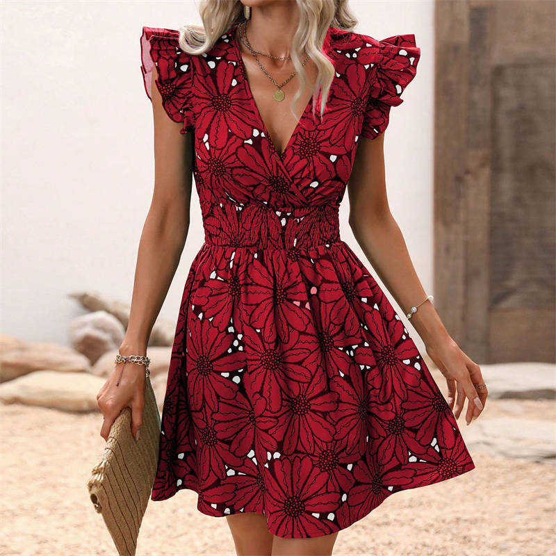 V-neck Summer Sleeveless Dress Women s Clothing A-line skirt Sexy Tight Waist S зелёный
V-neck Summer Sleeveless Dress Women s Clothing A-line skirt Sexy Tight Waist S зелёный