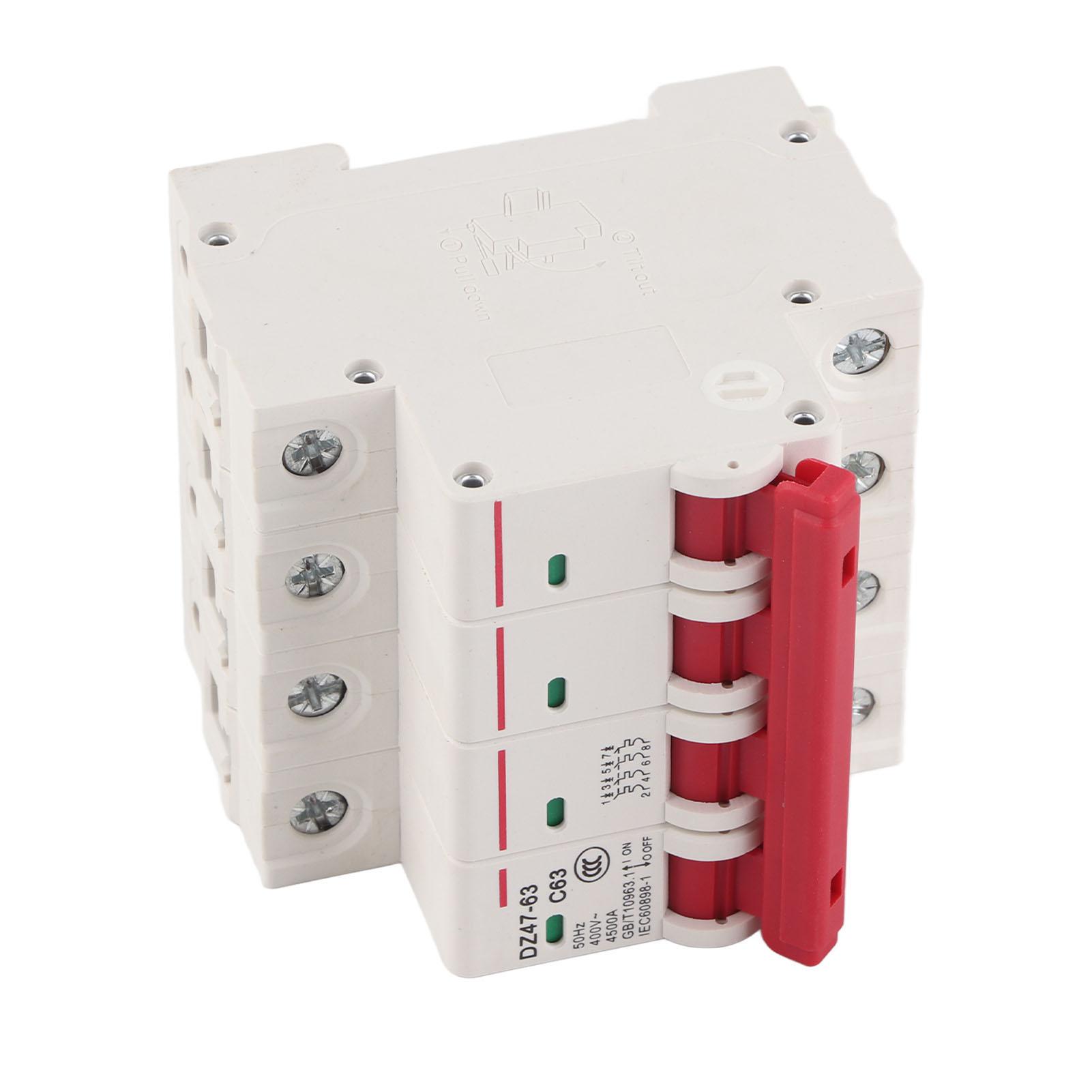 4P 63A Автоматичний вимикач DZ47634P Фотоелектричний захисний вимикач постійного струму
4P 63A Автоматичний вимикач DZ47634P Фотоелектричний захисний вимикач постійного струму