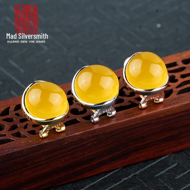S925 Sterling Silver Amber Earring Mounts - DIY Craft Style K Gold Effect Yellow Gold 12*13mm (No ear plugs)
S925 Sterling Silver Amber Earring Mounts - DIY Craft Style K Gold Effect Yellow Gold 12*13mm (No ear plugs)