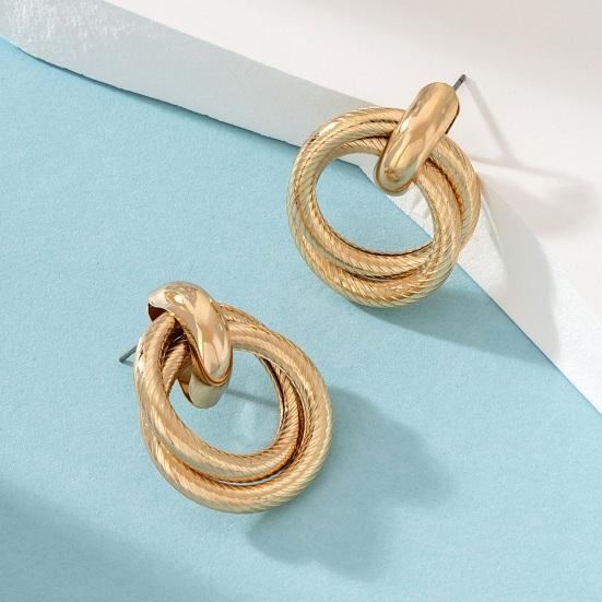 Женские серьги Yousheng, 2 шт., изысканное мастерство, модные элегантные серьги с двойными кольцами из сплава для повседневной носки