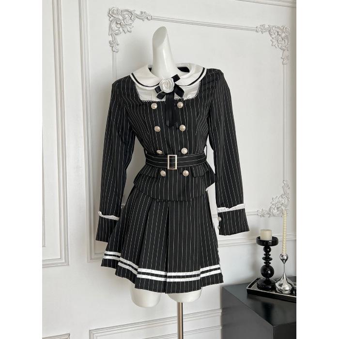 Women s Academy Style JK Uniform: Black Long-Sleeved Shirt & Short Skirt Set for Autumn/Winter, Rich Girl s Elegant Look L
Women s Academy Style JK Uniform: Black Long-Sleeved Shirt & Short Skirt Set for Autumn/Winter, Rich Girl s Elegant Look L