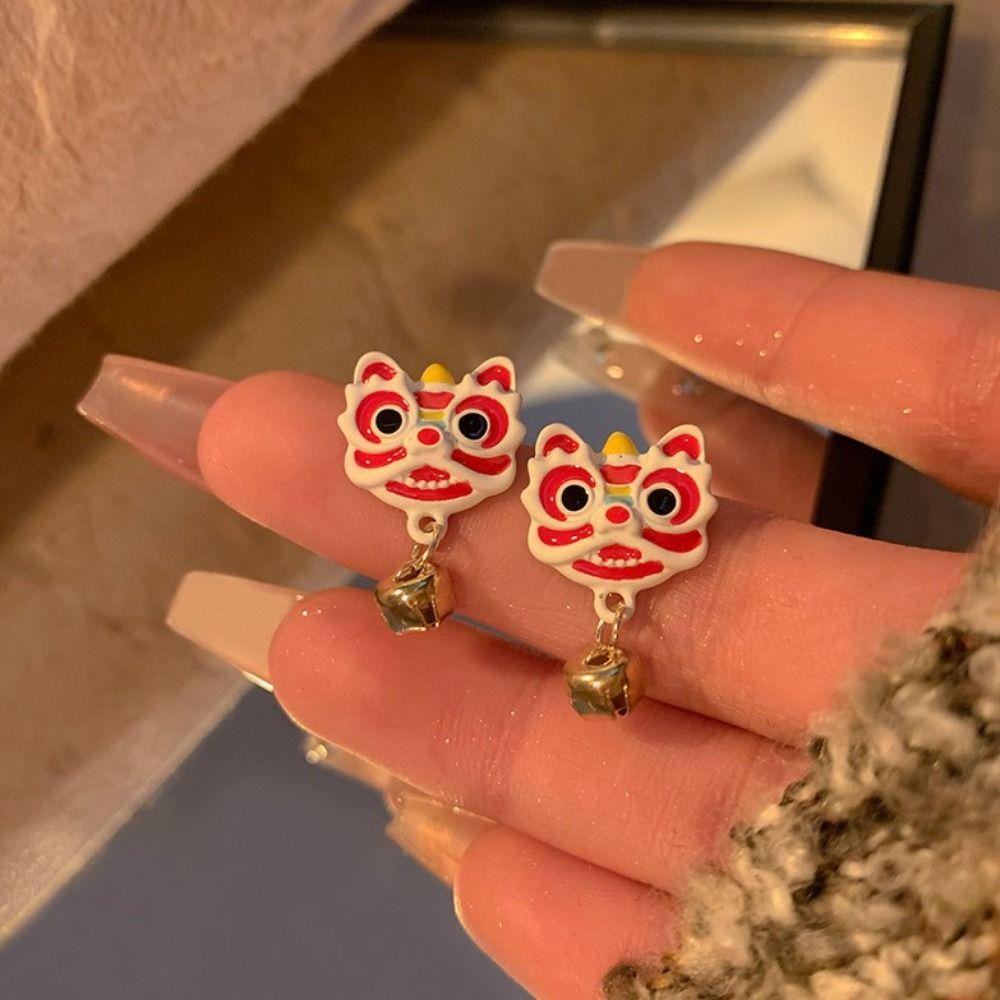 Dragon Lion Dance Earrings Studs Enamel Bell Dangle Earrings Spring Festival Lion Dance
Dragon Lion Dance Earrings Studs Enamel Bell Dangle Earrings Spring Festival Lion Dance