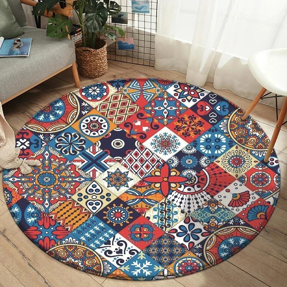 Bohemian Style Round Door Mat with Colorful Mandala Patterns Floor Mat for Living Room Decor Adding Exotic Artistic Vibe 80x80cm
Bohemian Style Round Door Mat with Colorful Mandala Patterns Floor Mat for Living Room Decor Adding Exotic Artistic Vibe 80x80cm