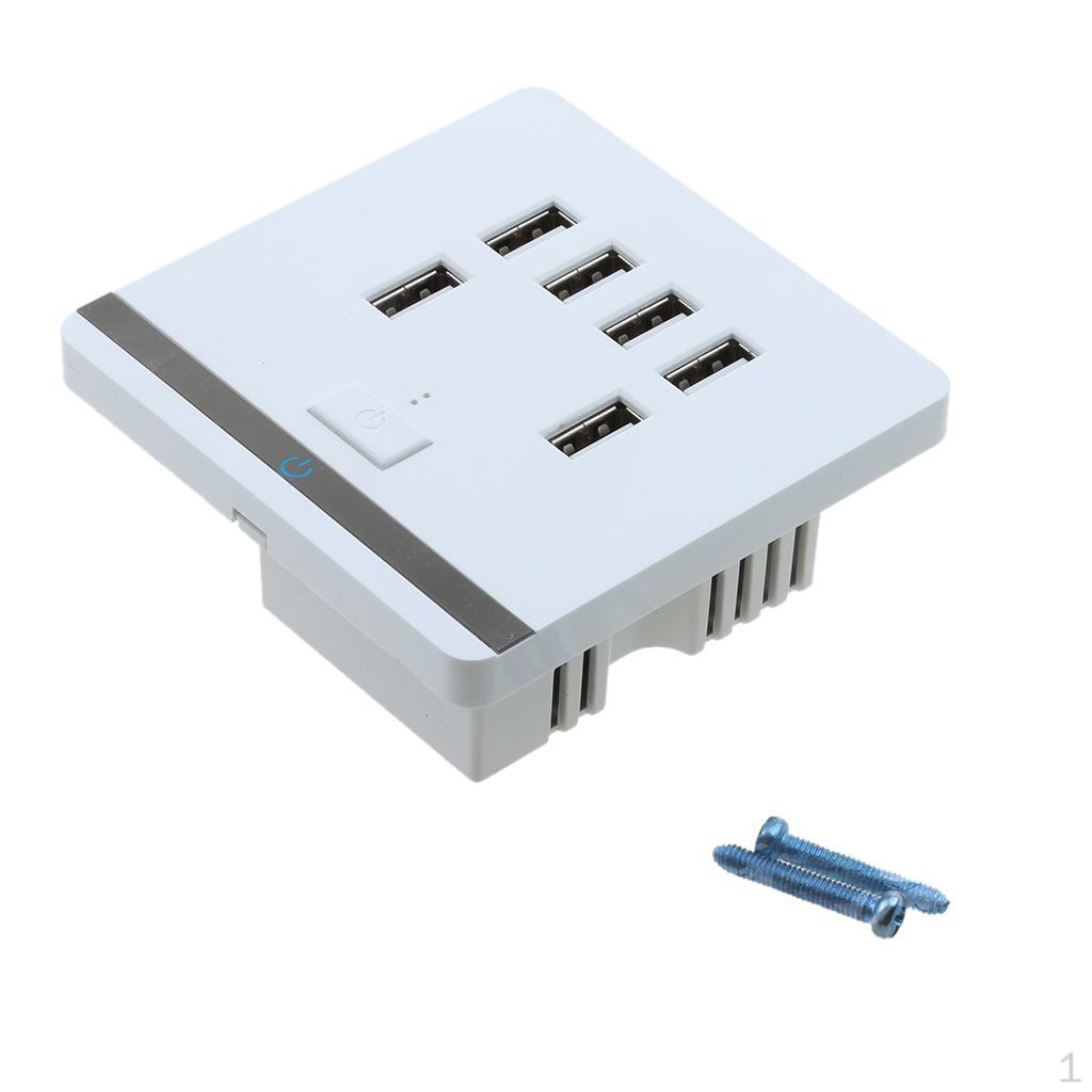 6 USB-портов, 3,4 А, настенная электрическая розетка, розетка для зарядного устройства, адаптер питания, лицевая панель
6 USB-портов, 3,4 А, настенная электрическая розетка, розетка для зарядного устройства, адаптер питания, лицевая панель