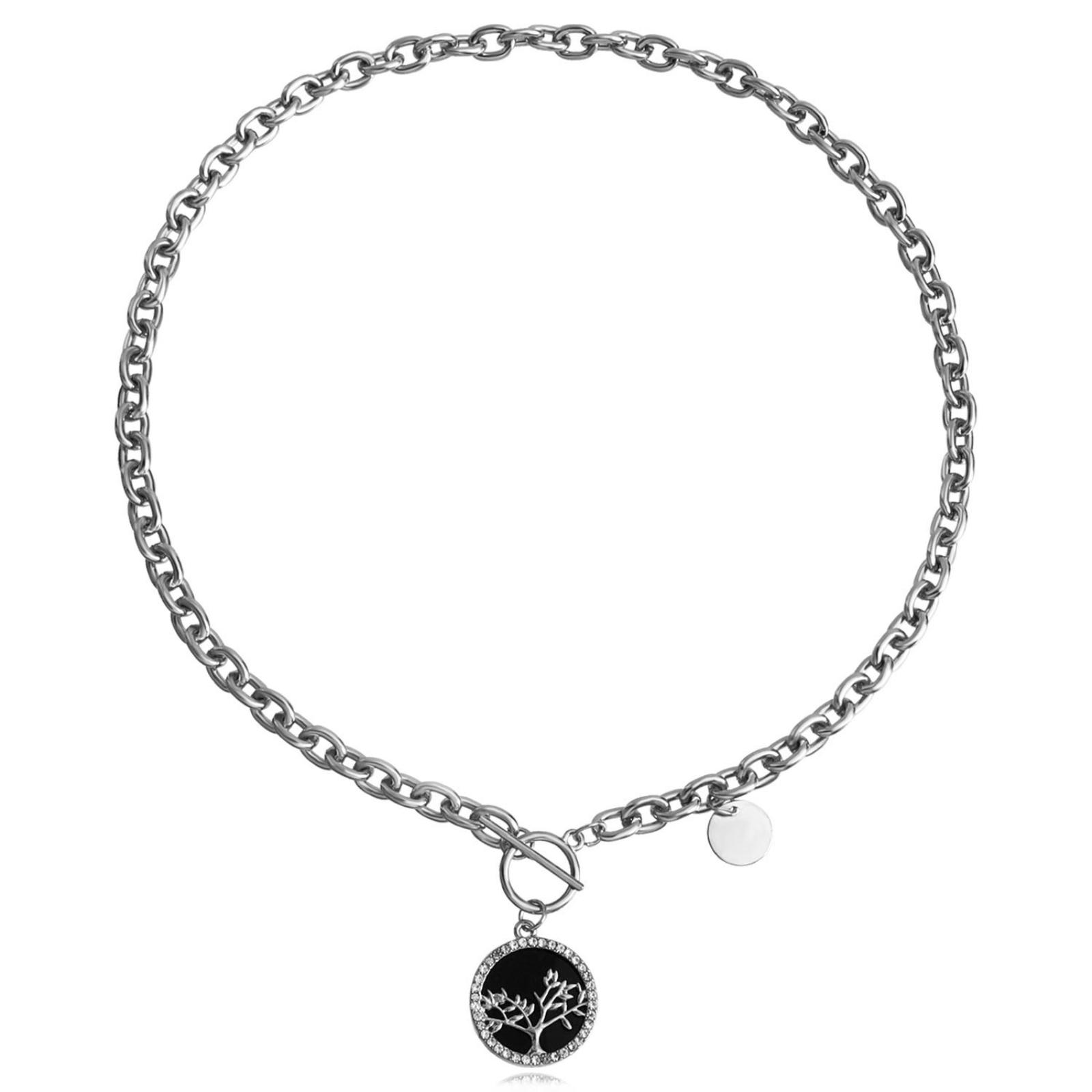 Stainless Steel Chain Necklace with Mother of Pearl Pendant Round Charm Link Design Durable Metal Jewelry for Women One Size
Stainless Steel Chain Necklace with Mother of Pearl Pendant Round Charm Link Design Durable Metal Jewelry for Women One Size