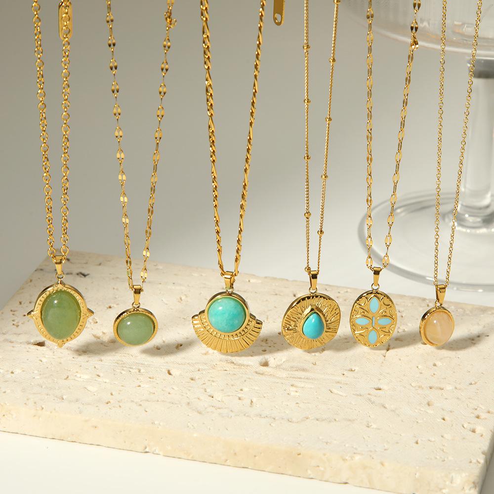 Versatile Women s Natural Stone Necklace, Non-Fading 18K Gold, Retro Inlaid Titanium Steel Pendant
Versatile Women s Natural Stone Necklace, Non-Fading 18K Gold, Retro Inlaid Titanium Steel Pendant