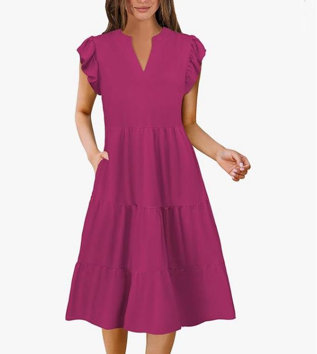 European Women s V-Neck Ruffle Sleeve Patchwork Dress with Pockets - 2026 Collection Extra Large рожевий червоний колір
European Women s V-Neck Ruffle Sleeve Patchwork Dress with Pockets - 2026 Collection Extra Large рожевий червоний колір