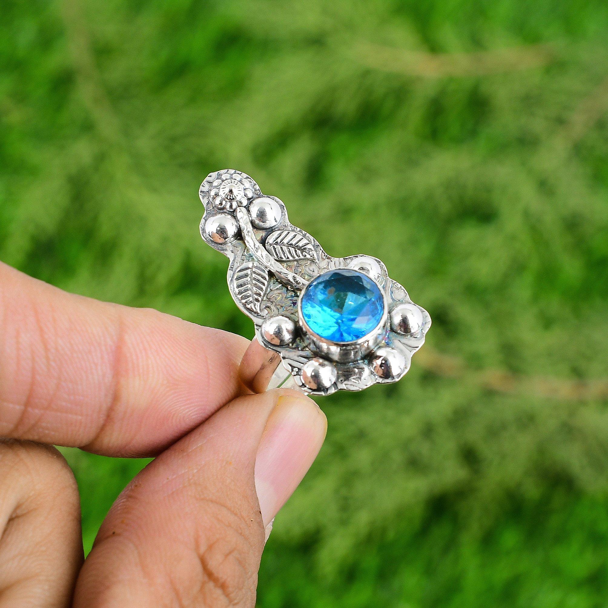 Серебро 925 пробы Натуральный швейцарский голубой топаз Кольцо-заявление об обещании Дочь Цветок Безель Adjustable
Серебро 925 пробы Натуральный швейцарский голубой топаз Кольцо-заявление об обещании Дочь Цветок Безель Adjustable