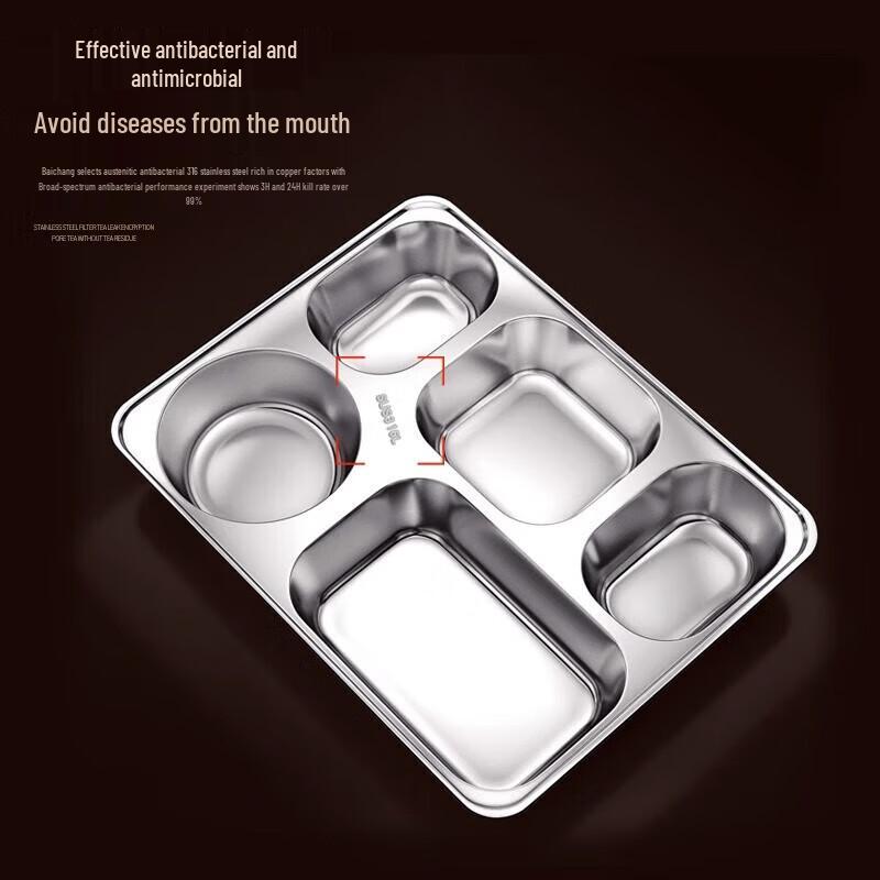 Chahua 5-Compartment Deep Stainless Steel Lunch Tray with Lid
Chahua 5-Compartment Deep Stainless Steel Lunch Tray with Lid