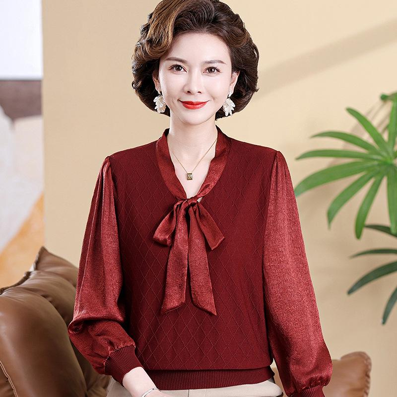 Chic Spring V-Neck Bow Pullover for Mature Women, Lightweight Knit Top for Spring & Autumn L (recommended for 105-120 jin) вино красного
Chic Spring V-Neck Bow Pullover for Mature Women, Lightweight Knit Top for Spring & Autumn L (recommended for 105-120 jin) вино красного
