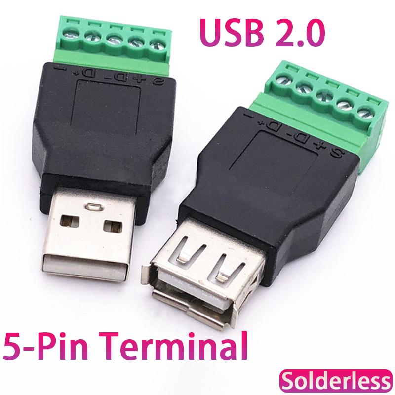 1Pcs USB 2.0 Type Male Female Turn 5Pin Terminal USB Turn Terminal Avoid Welding Plugs USB Plug Male Head Female Head Connector
1Pcs USB 2.0 Type Male Female Turn 5Pin Terminal USB Turn Terminal Avoid Welding Plugs USB Plug Male Head Female Head Connector