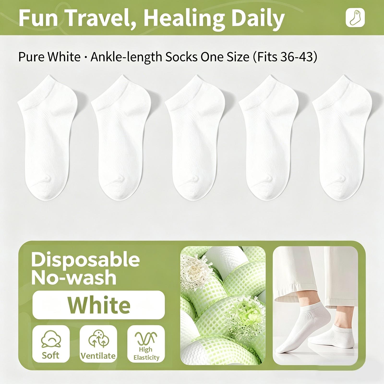 Disposable Short Ankle Socks Unisex Single Use Socks Individually Packed Non Washable Socks Five Pairs Pack for Daily Wear Travel Sports Home Use One Size білий
Disposable Short Ankle Socks Unisex Single Use Socks Individually Packed Non Washable Socks Five Pairs Pack for Daily Wear Travel Sports Home Use One Size білий